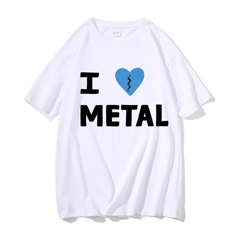Best Famous Elliott Smith I Love Metal Same Style Graphic Print T-shirts Men Vintage Oversized Tshirt Men's Cotton T-Shirt
