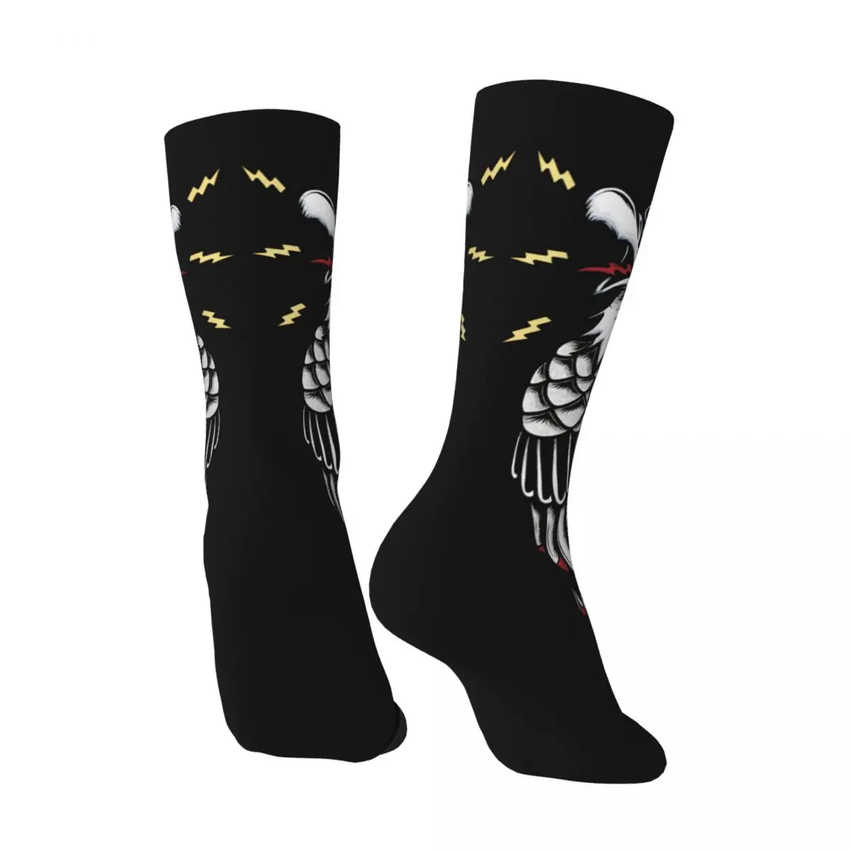 Funny Crazy compression Sock for Men Freedom Fighter Hip Hop Harajuku Tattoo Style Happy Quality Pattern Printed Boys Crew Sock