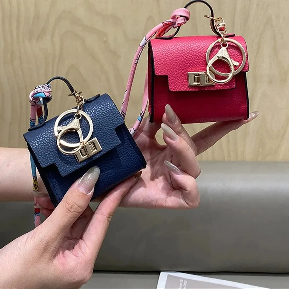 Mini Square Leather Bag Charm Bag Pendant Light Luxury Cute Bag Pendant Fashion Decor Accessories Creative Keychain Coin Purse++