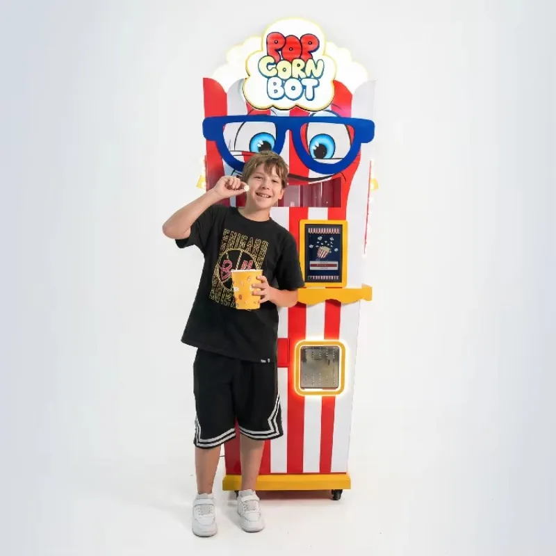 Commercial Automatic Popcorn Vending Machine Multi Color Optional for Cinema Mall Amusement Park Customized
