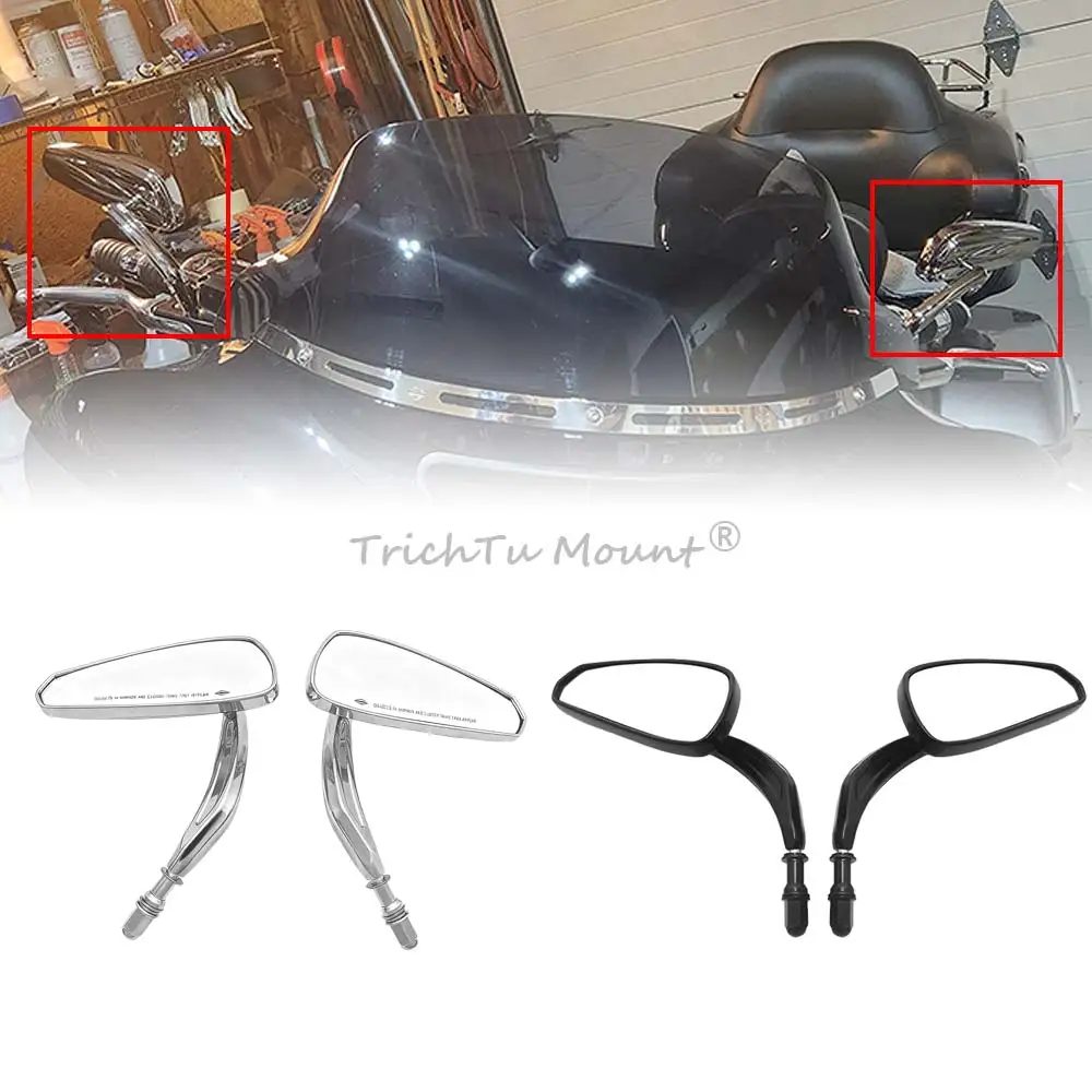 

For Harley Sportster Softail Touring Road King Street Glide 1984-2023 8mm Motorcycle Rear View Rearview Side Mirrors Accessories