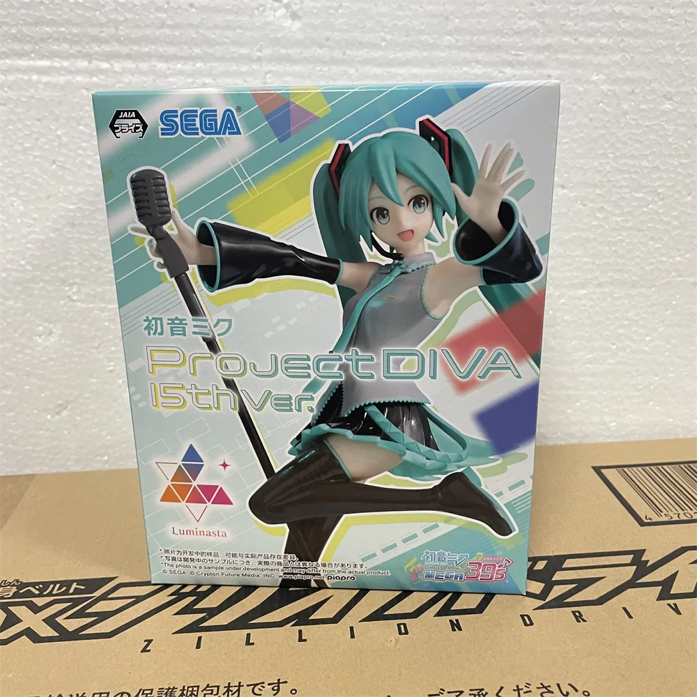 Original SEGA Anime Figure Hatsune MIKU DIVA LUMINASTA MIKU 15TH Action PVC Toys Figurine Collector Model Doll Gifts