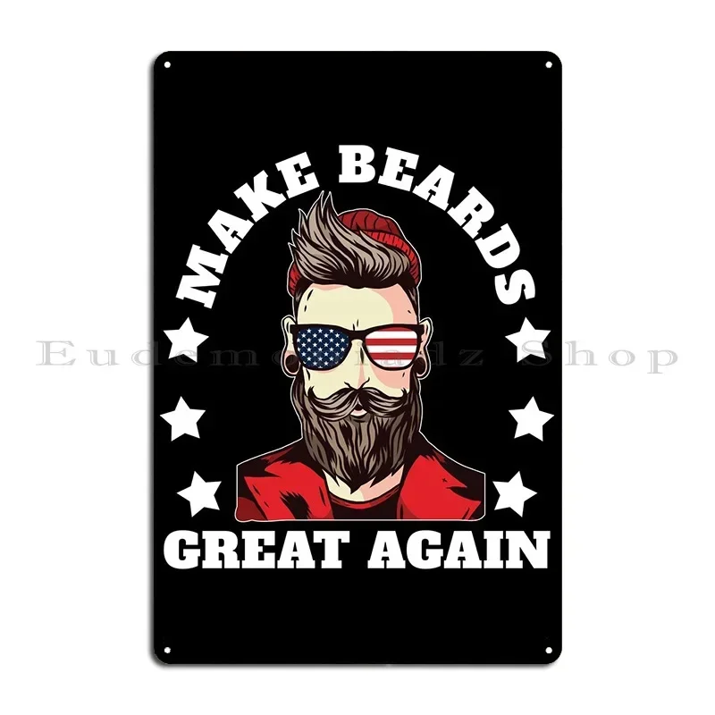 Full Beard Bearded Metal Plaque Cinema Living Room Customize Garage Painting Tin Sign Poster