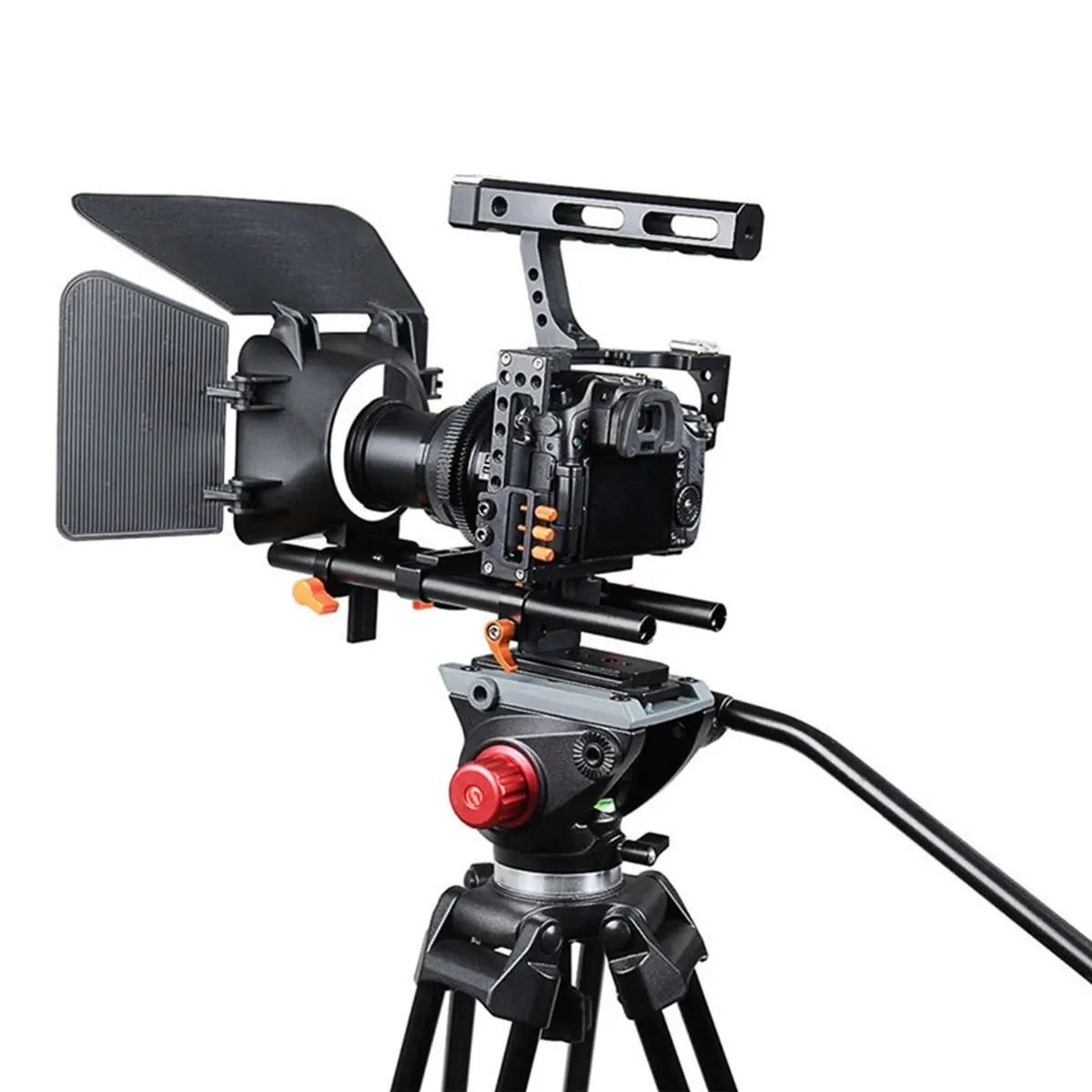 Camera Camcorder Video Cage Rig Kit with Matte Box Follow Focus for GH4 A7S A7 A7R A7RII A7SII DSLR Camera