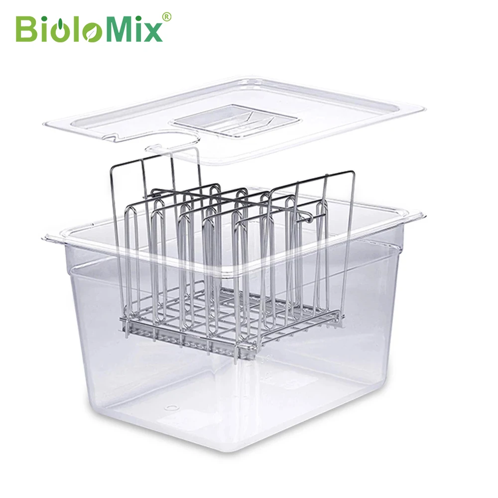 

Stainless Steel Sous Vide Rack and 11L Sous Vide Cooker Containers Detachable Dividers Separator for Immersion Circulators