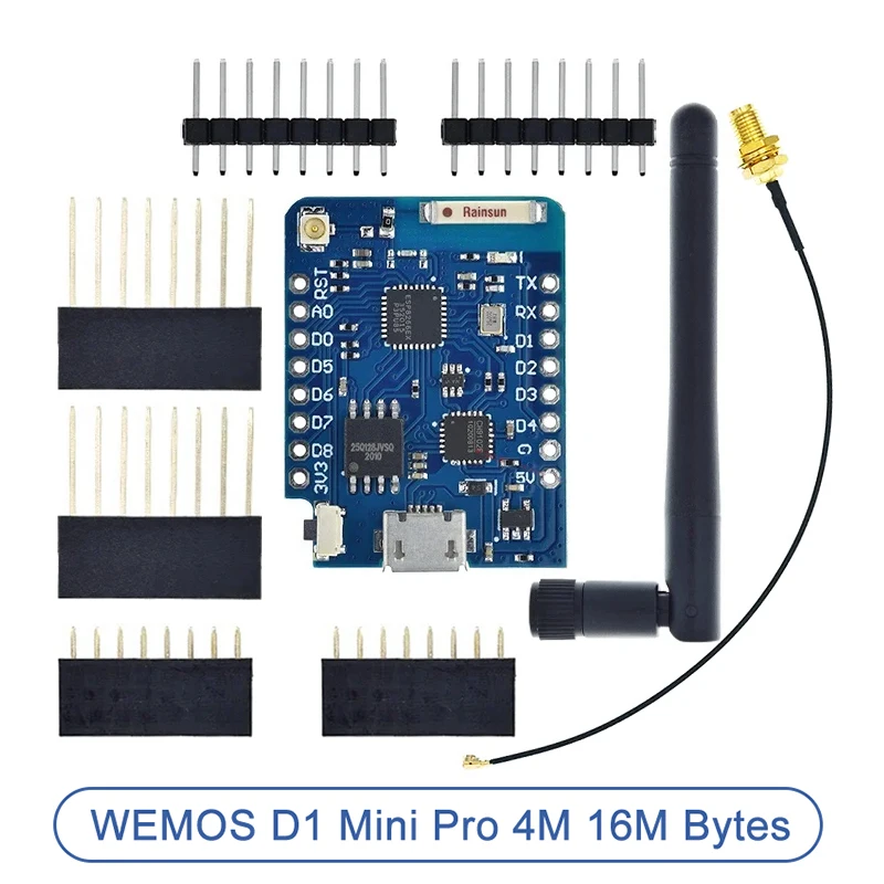 WEMOS D1 Mini Pro 4M 16M Bytes External Antenna Connector NodeMCU Based ESP8266 ESP-8266EX CP2104 WIFI Development Board Micro