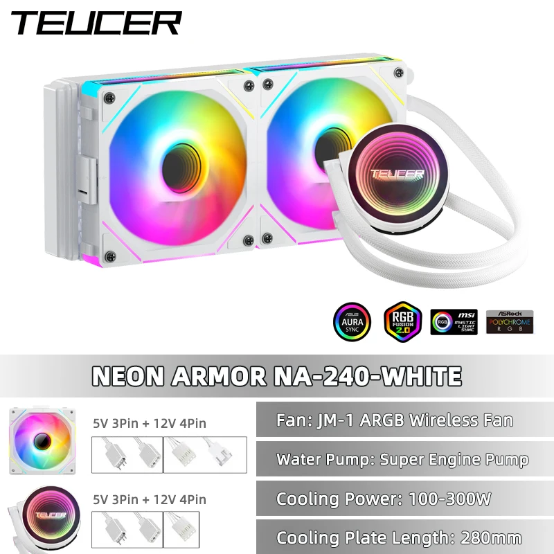 TEUCER NA-360 水クーラー ARGB ミラーサイクル照明効果水冷ファン 360 