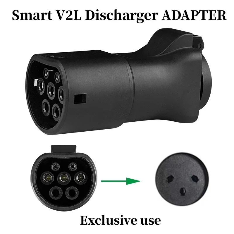 Type2 ICE62196 Smart V2L Адаптер Автомобиль-нагрузочный разрядник Подходит для Smart 16A 3,5 кВт V2L для Smart # 1 # 3 # 5-электрическое разрядное устройство