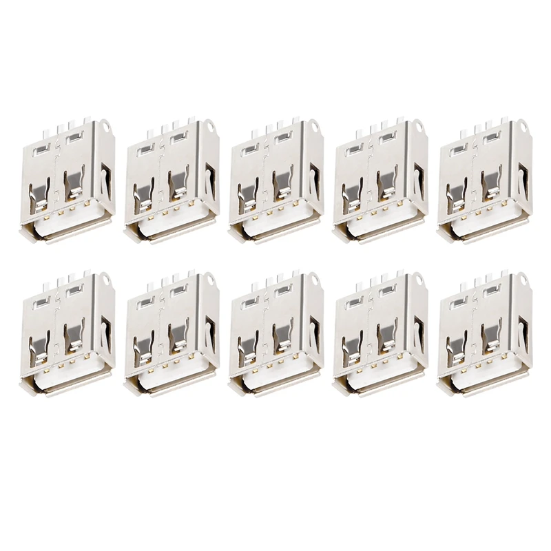 Socket 10 Pcs Straight Solder Type USB A Female Plug Jack Connector