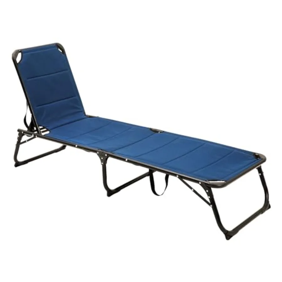 SUNNYFEEL Folding Lounge Chair Patio Chaise Outdoor Portable Sun Lounger Folding Camping Cot with Adjustable Backrest and Remov