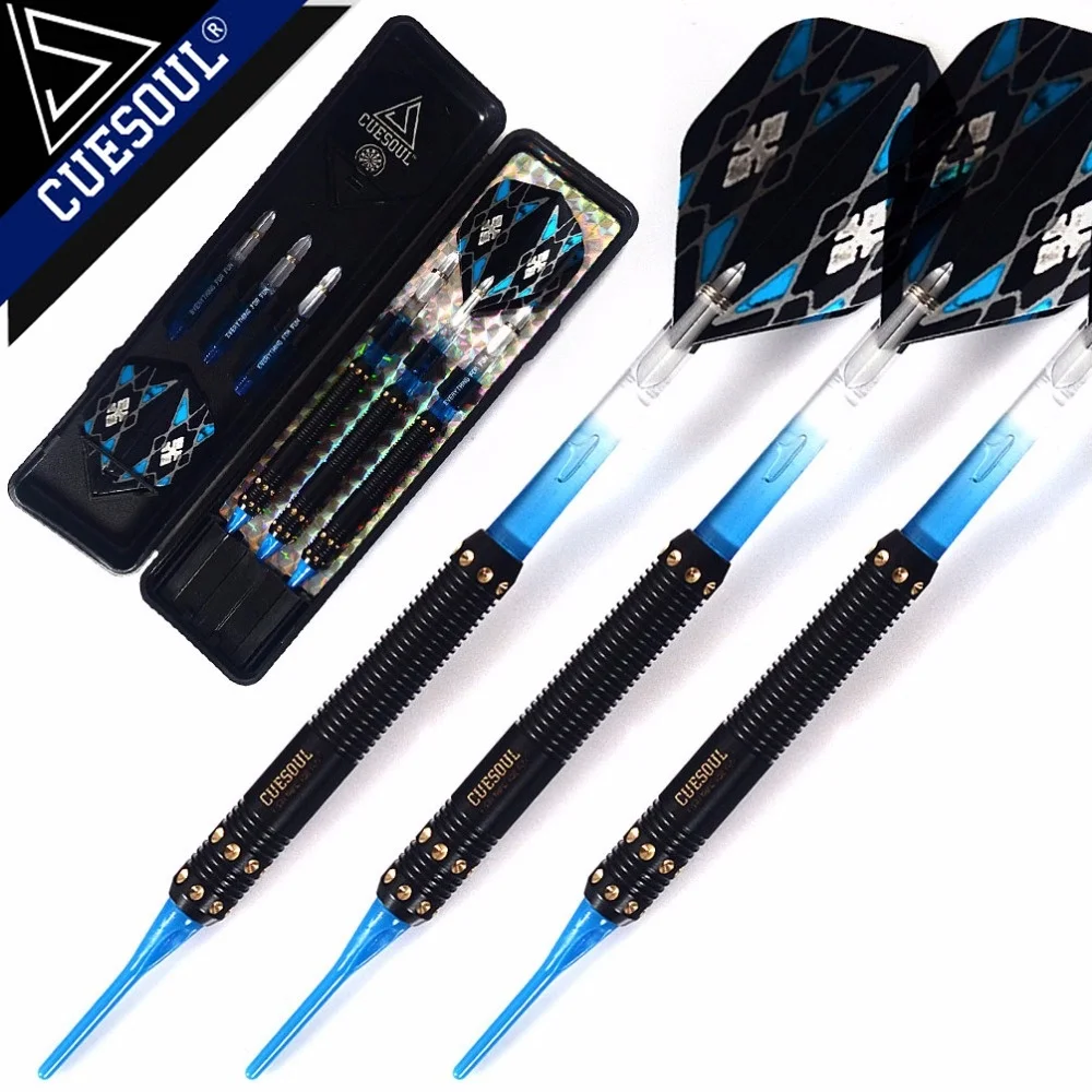 

CUESOUL Professional Electronic Soft Tip Darts With Unique Dart Flights Blue PC Dart Shaft