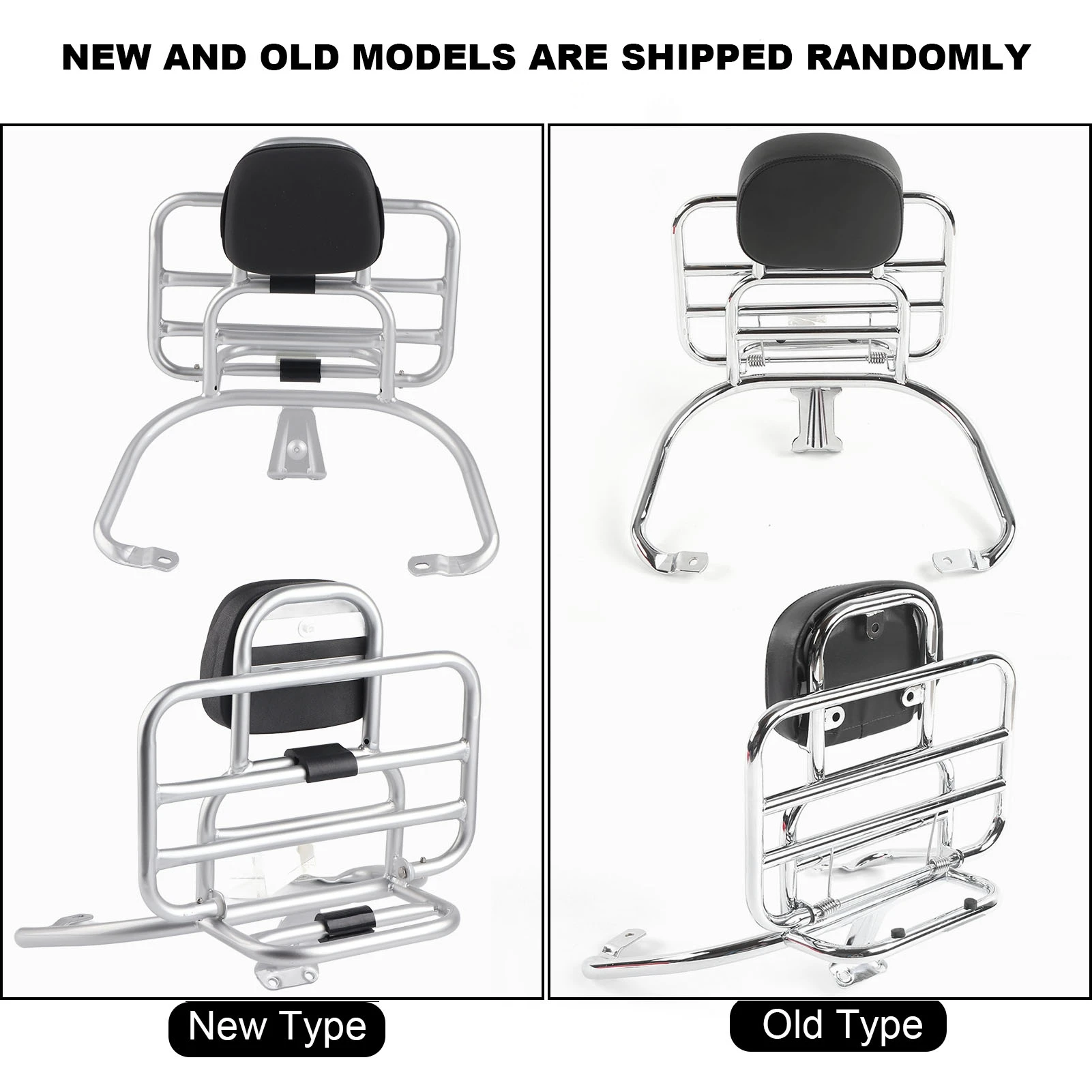 Silver Rear Luggage Rack with Backrest Cushion Fit for Sprint Primavera 150 GTS 300