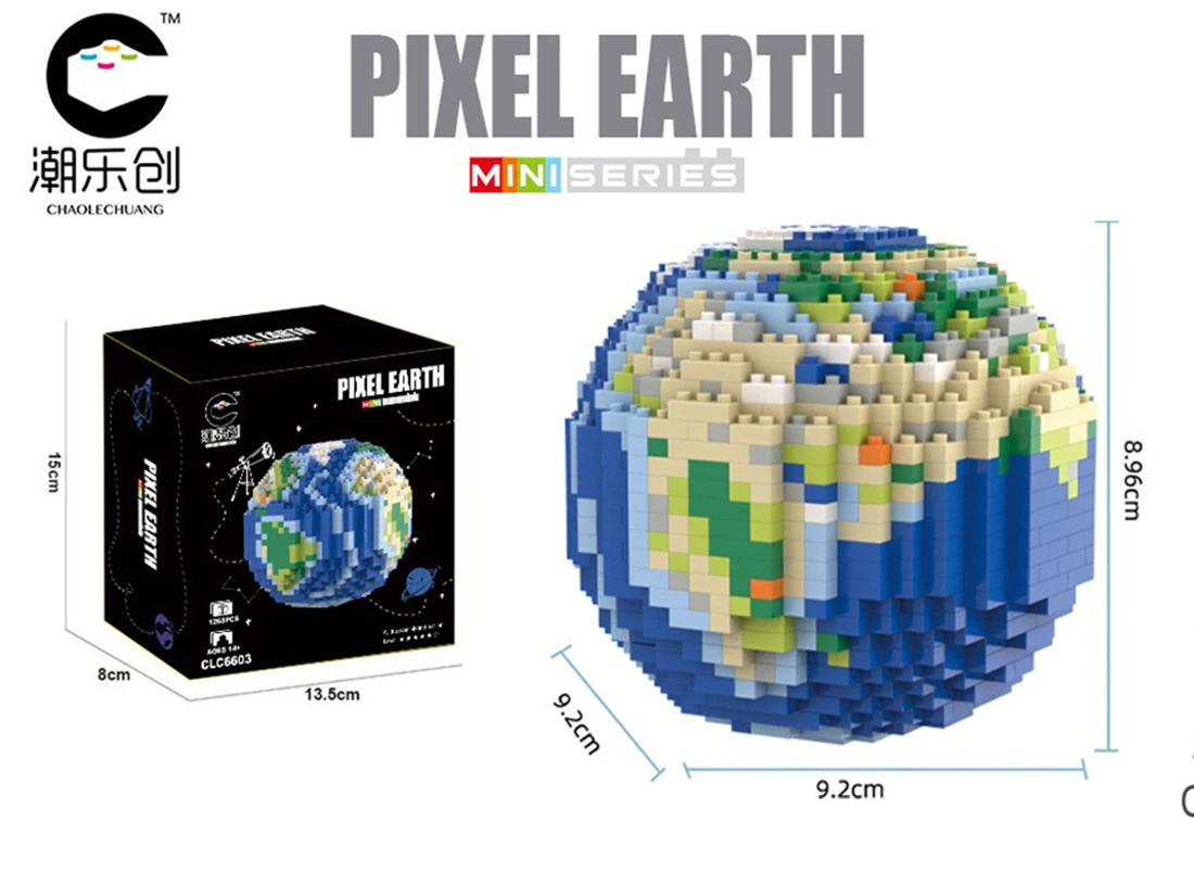 DIY Terrestrial Globe Model Mini Building Blocks Assemble The Earth Brick Puzzle Education Toys Desktop Decorations For Kid Gift