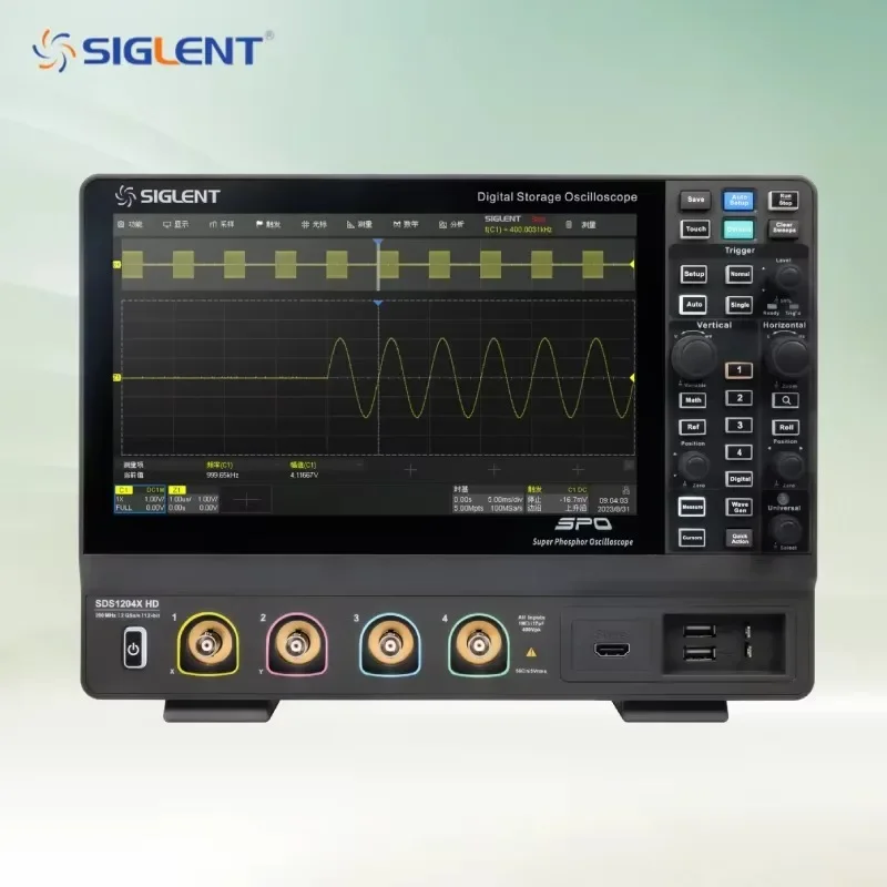SIGLENT High Resolution Digital Storage Oscilloscopes SDS1204X HD 200MHz Bandwidth 4CH 2GSa/s Sample for Test Instrument