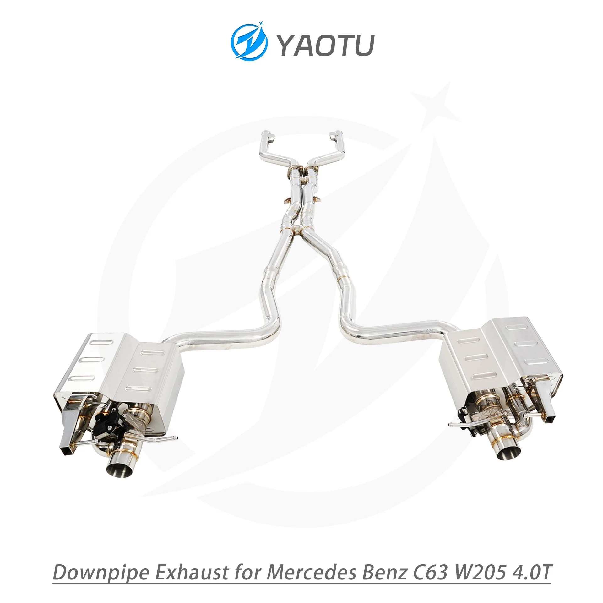 YT Factory Performance Valved Downpipe Exhaust System Catback Muffler for Mercedes-Benz C63 AMG W205 4.0T