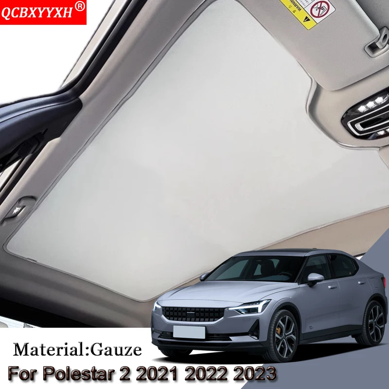 

Car Sunshade Sunroof Skylight Blind Shading Net Glass Roof Protection Sun Cover Accessories For Polestar 2 2021 2022 2023 2024