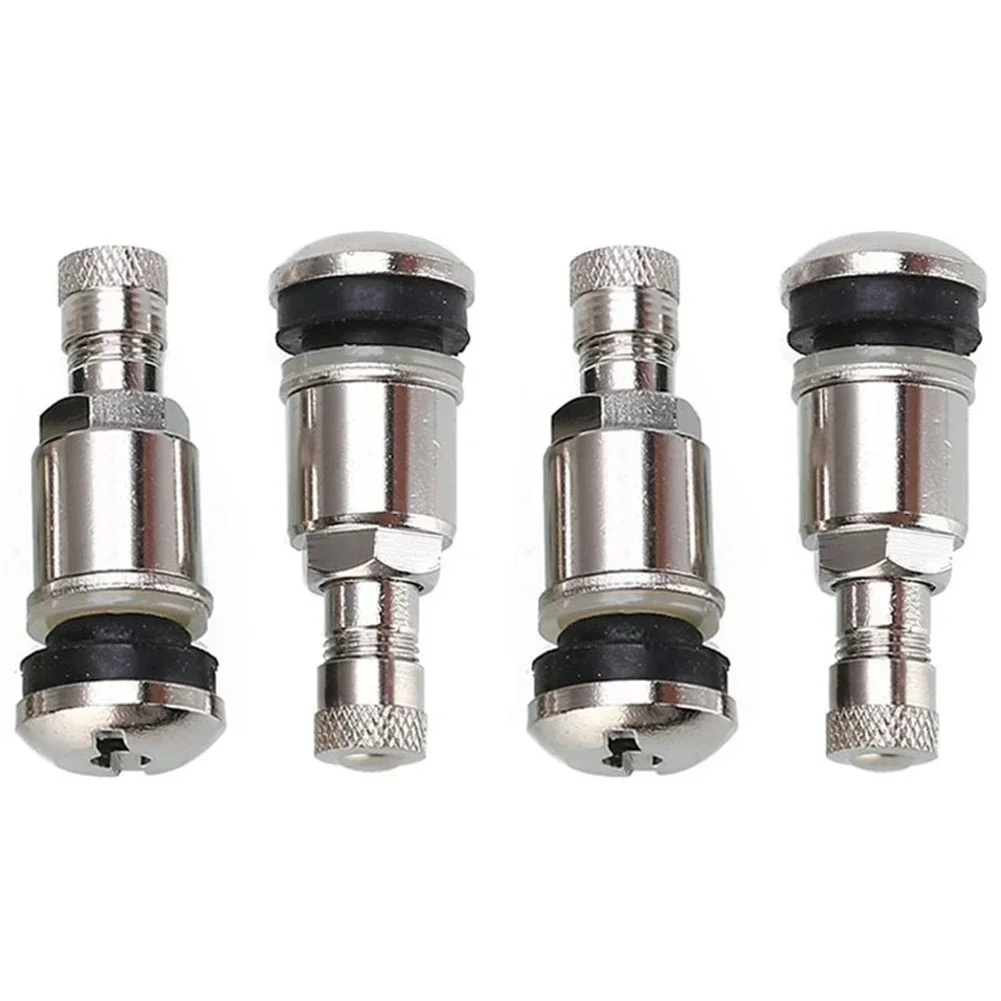 

4pcs Car Wheel Tire Valve Cover Metal Valves Chrome Optics Steel Car Rim Valves 11.3mm Auto Replacement Parts ﻿