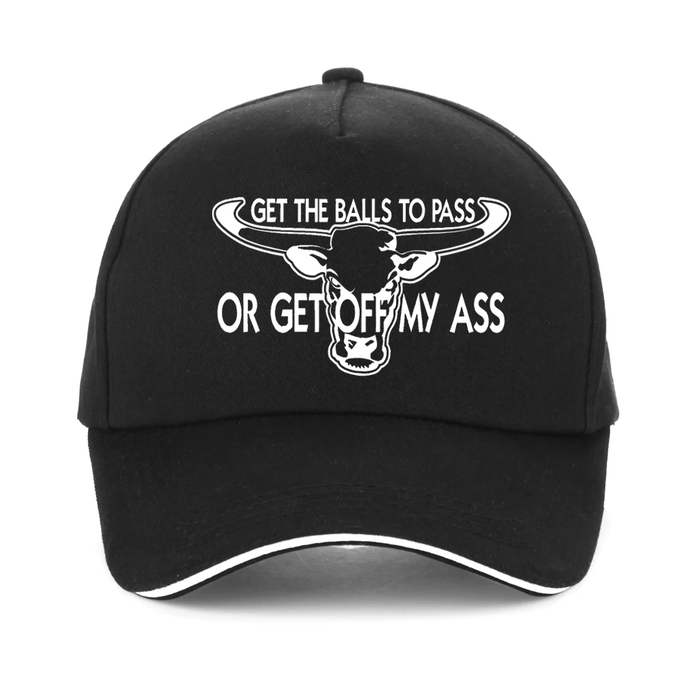 get the balls to pass or get off my ass Baseball Cap bull printing man hat summer Adjustable snapback hats