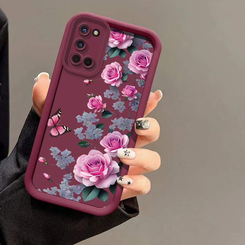 Telefon Fall Für OPPO Realme Narzo 50i 50A Prime 30 Pro 20 70X 60X 30A 20A N65 N63 N55 N53 Hinweis 50 60 Blume Schmetterling Soft Cover