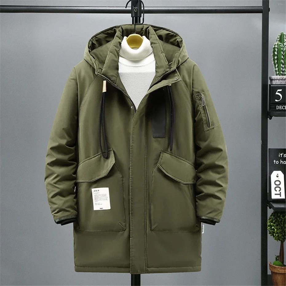 

DIANRUO Plus Size 10XL Parkas Men Winter Thick Jacket Coat Fashion Casual Green Parka Male Black Jackets пальто мужское