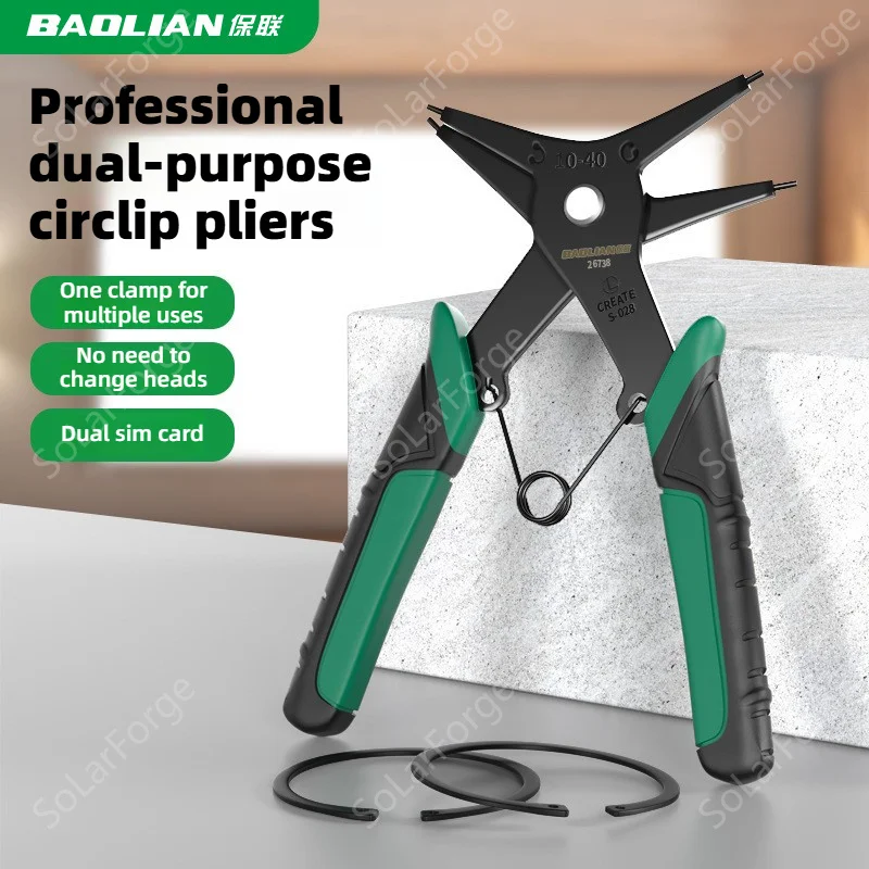 Snap Ring Plier Type Circlip Pliers Multifunctional Crimp Tool Internal External Ring Remover Retaining Circlip Pliers Hand Tool - view 2