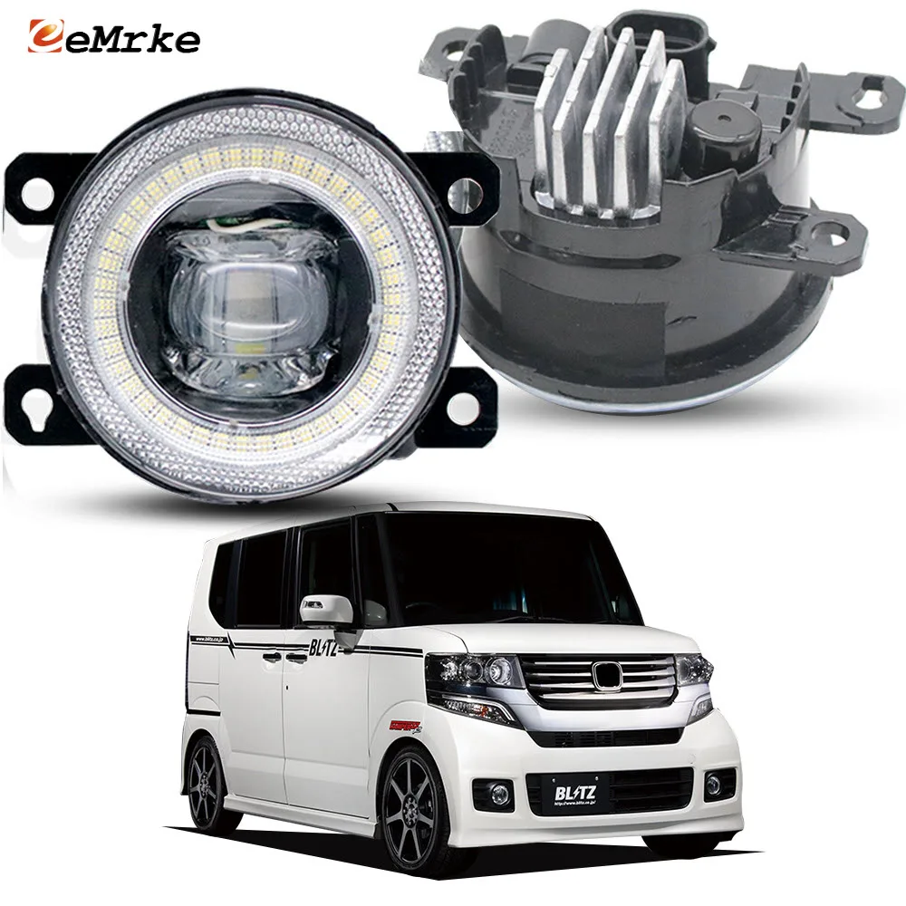 

Обновление светодиодных противотуманных фар DRL для Honda N Box Custom G 2012 2013 2014 2015 2016 2017, кольцо диафрагмы Angel Eyes, аксессуары