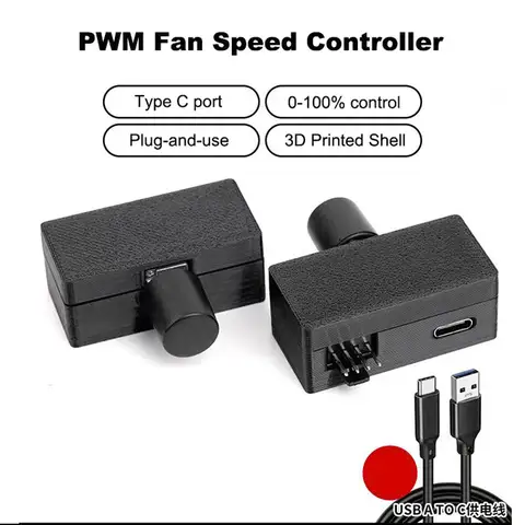 Angitu 팬 속도 컨트롤러 4Pin PWM 팬 거버너 USB to TYPE-C 전원 공급 장치 DIY Watercooling Cooler High Power