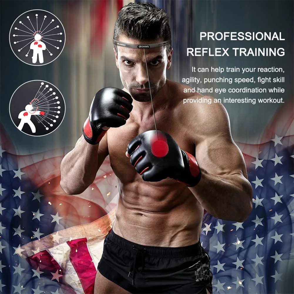 Boxen Reflex Speed Punch Ball Boxen Gummibälle für Beweglichkeit Reaktion Training mit Schweißband Fitness Ausrüstungen Zubehör – Detail 3
