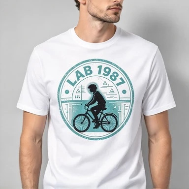 2026 Men Women Unisex Cotton Tee Retro 1987 Number Biker Circle Emblem Print Short Sleeve Tshirt For Vintage Sci Fi Fans Outdoor