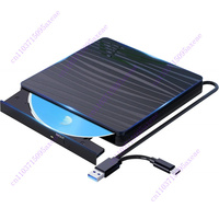 USB3.0 External Blu-ray Optical Drive for Laptop PC Windows 11/10 Mac Portable 3D BD-RW Drive BD DVD CD Player Burner Reader