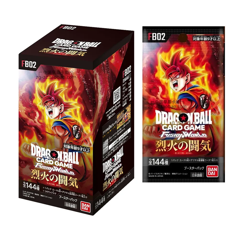 Jeu de cartes Dragon Ball FB02 TCG, supplément d'encouragement d'éveil original, bataille de cartes GT, gastronomie féroce japonaise, esprit