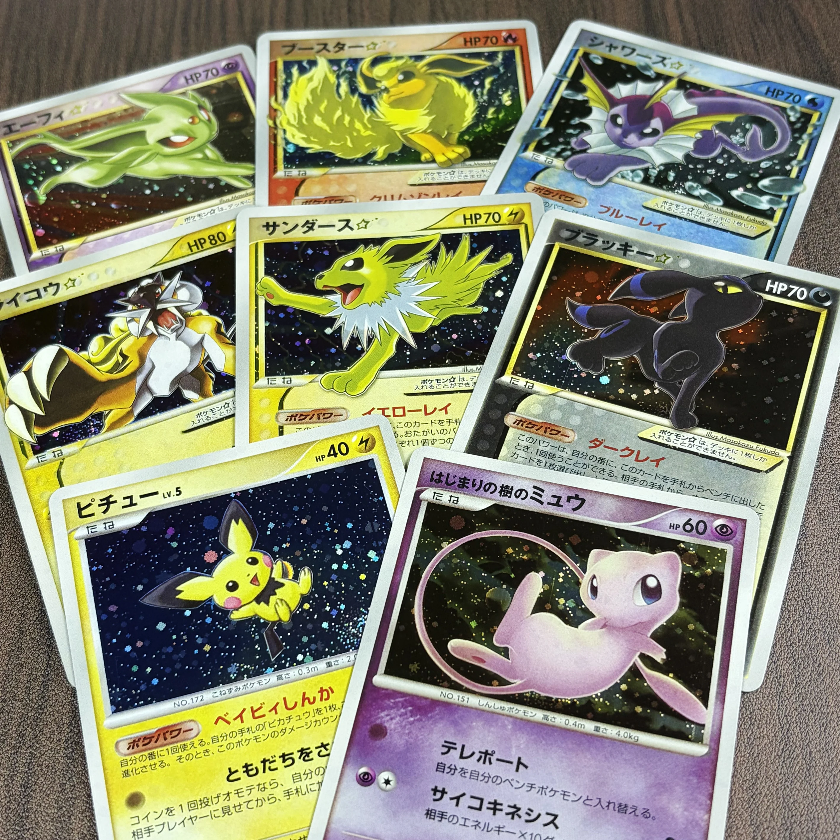 PKM Japanese Players Club Star Holo Cards 10th Movie Promo Mew Raikou Espeon Vaporeon Tcg Classic Collection Card DIY Gift