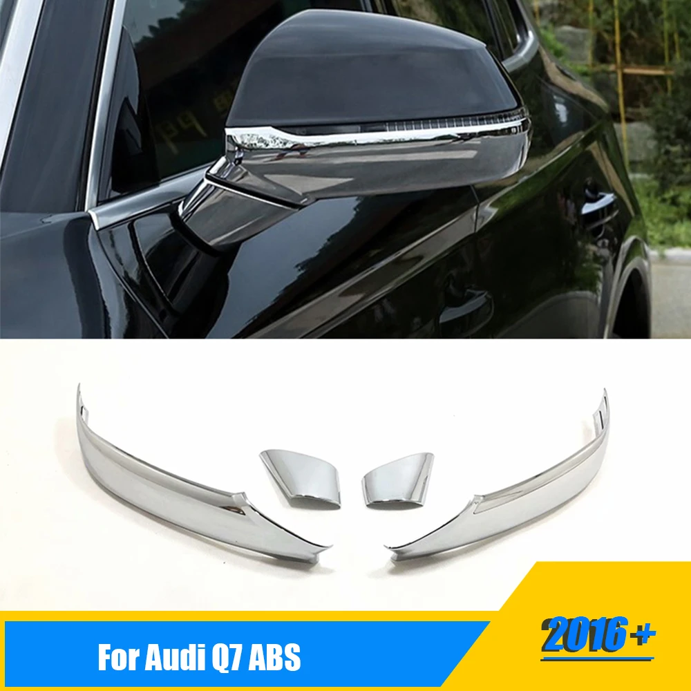 

For Audi Q7 2016 2017 2018 ABS Chrome Car Rearview mirror decoration strip Cover Trim With Turning Light Car Styling accessories