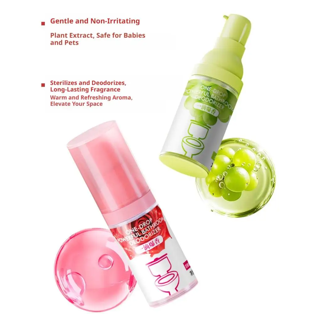 18ml Bathroom Deodorant a Drop of Fragrance the Smell Green Grape/Rose/Mint Lasting Air Freshener Room Toilet Deodorant Aroma