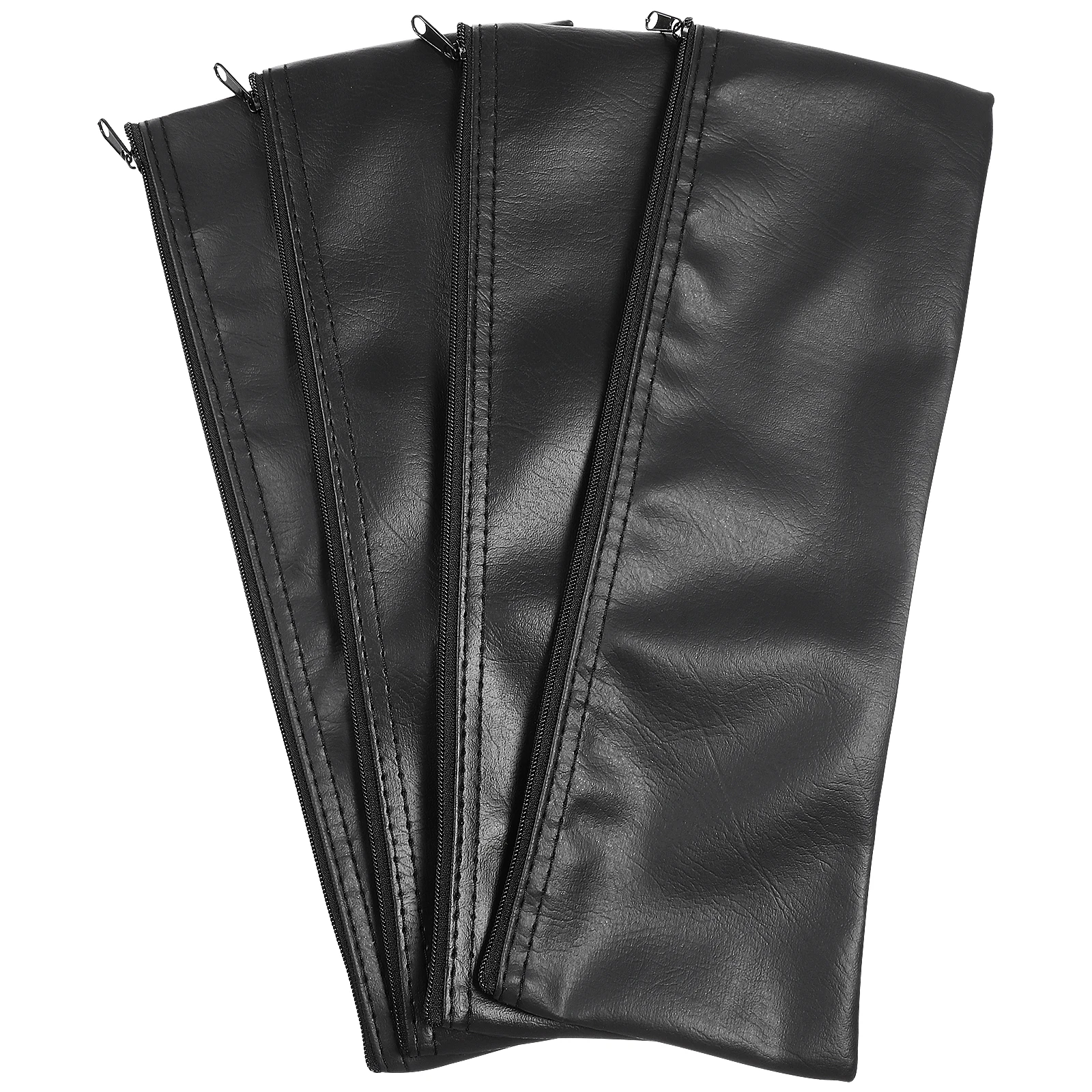 

4pcs Microphone Storage Bag Shockproof Zippered Case for Mics Black Holder Durable Sturdy Portable Carrying Bag Mic Pouch Gym