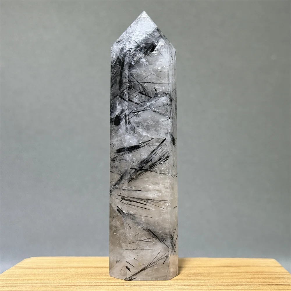 Obélisque en cristal Tourmaline noire, spécimen minéral naturel, décoration de la maison, énergie Reiki, baguette de psychothérapie pour sorcellerie