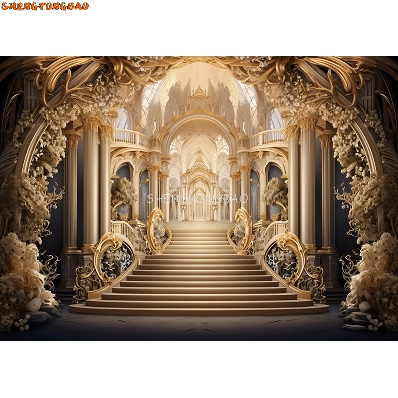 Bouquet Wedding Ceremony Stage Fantasy Photography Backdrop Props Anniversary Archway With Flowers Photo Studio Background HL-12