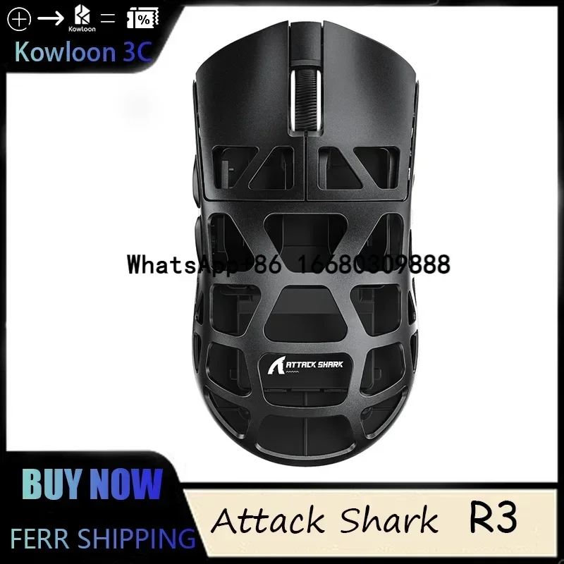 

Attack Shark R3 Mouse Magnesium Lightweight PAW3395 Tri-mode Bluetooth Wireless CNC 8K Gaming Portable Laptop Desktop Tablet
