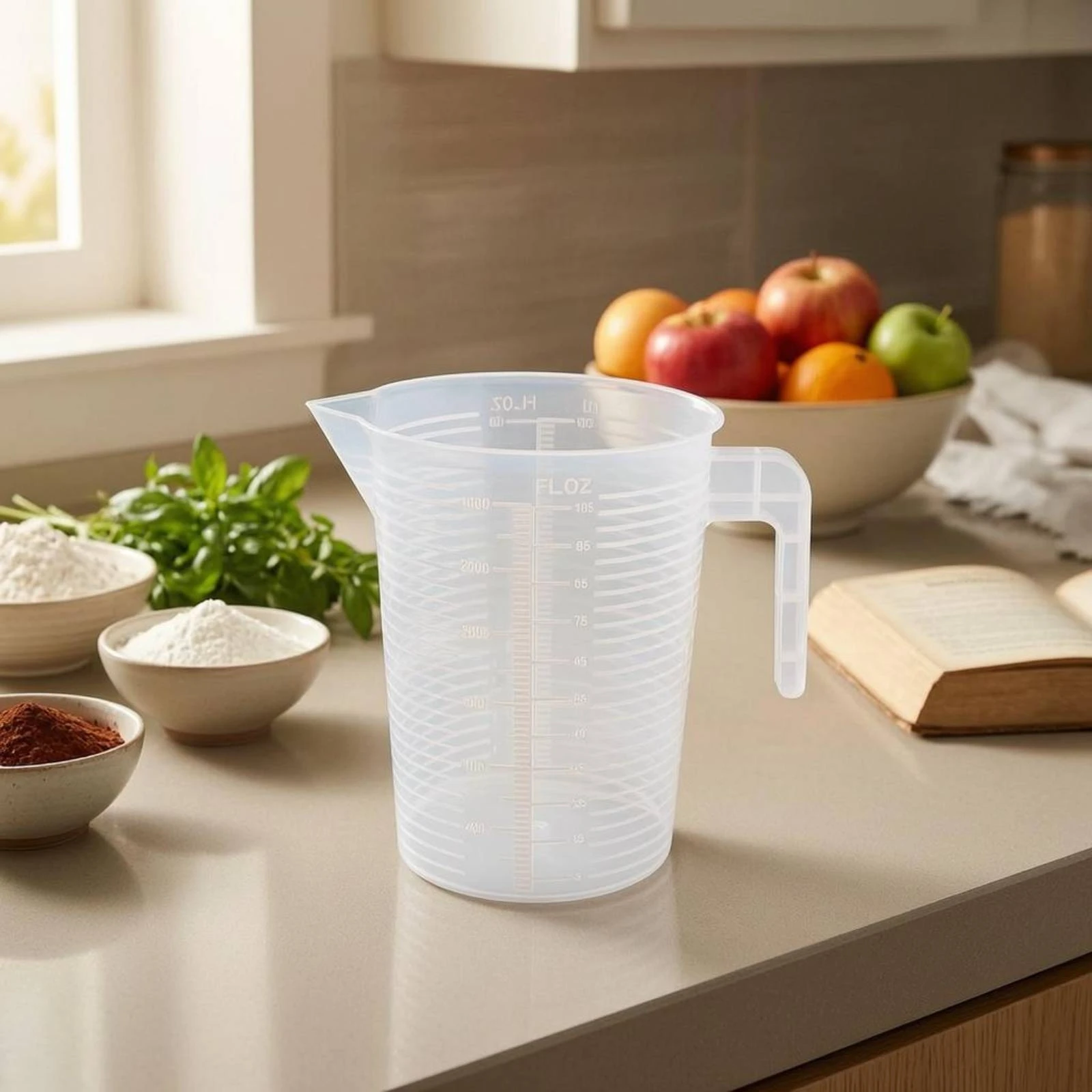 Measuring Pitcher Transparent Graduated Measuring Cup Laboratory Supply with Handle for Household Use