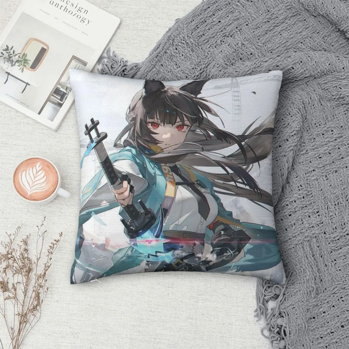 Zenless Zone Zero Hoshimi Miyabi Anime Square Pillowcase Pillow Cover Cushion Zip Decorative Comfort Throw Pillow for Home Sofa