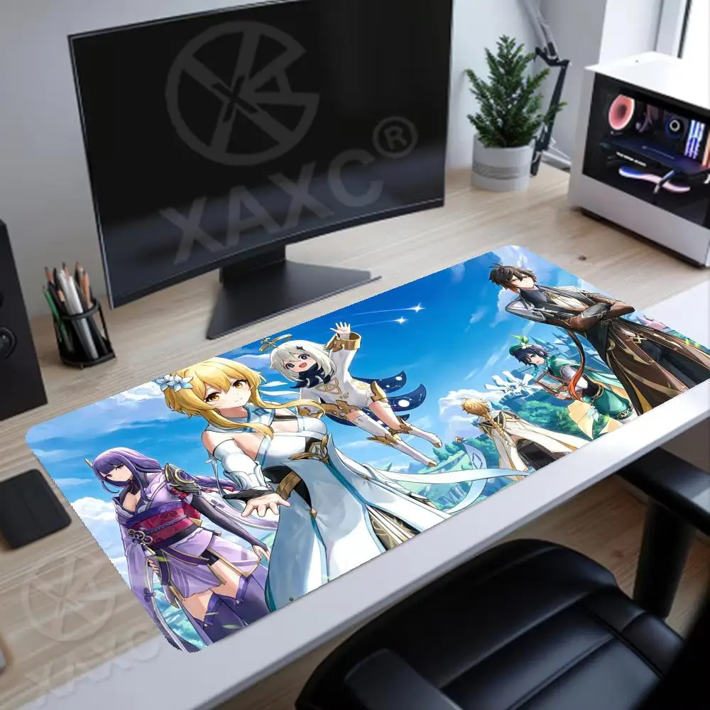 Anime Mousepad Genshin Impact Mouse Pads Gamer Mat  Pc Accessories Desk Protector Keyboard Pads Computer Desks Gaming Mats XAXC