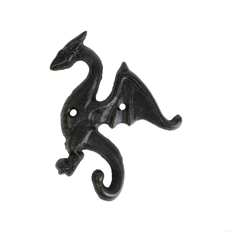 F19B Artistic Metal Dragon Wall Hook For Hanging Keys Jackets Traditional Accent