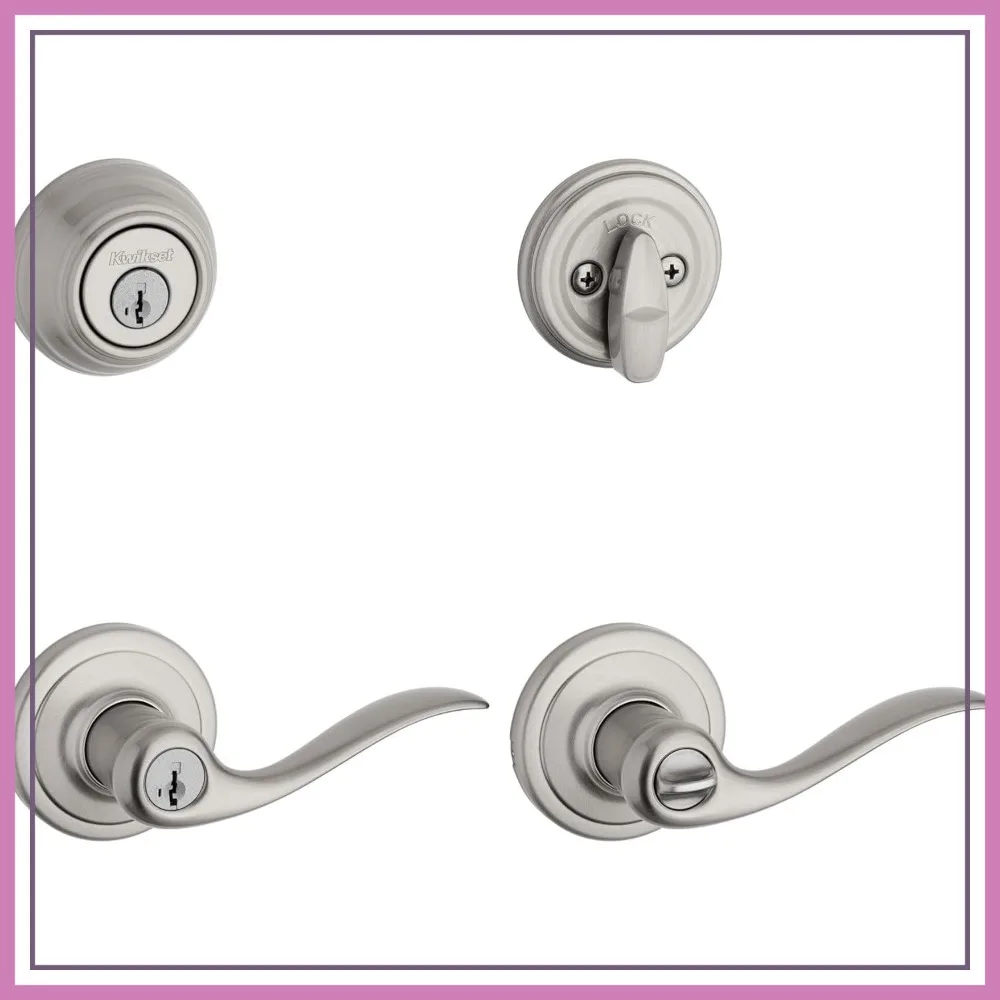 

Entry Lever and Deadbolt Combo Pack with SmartKey, Satin Nickel, Model 99910-040
