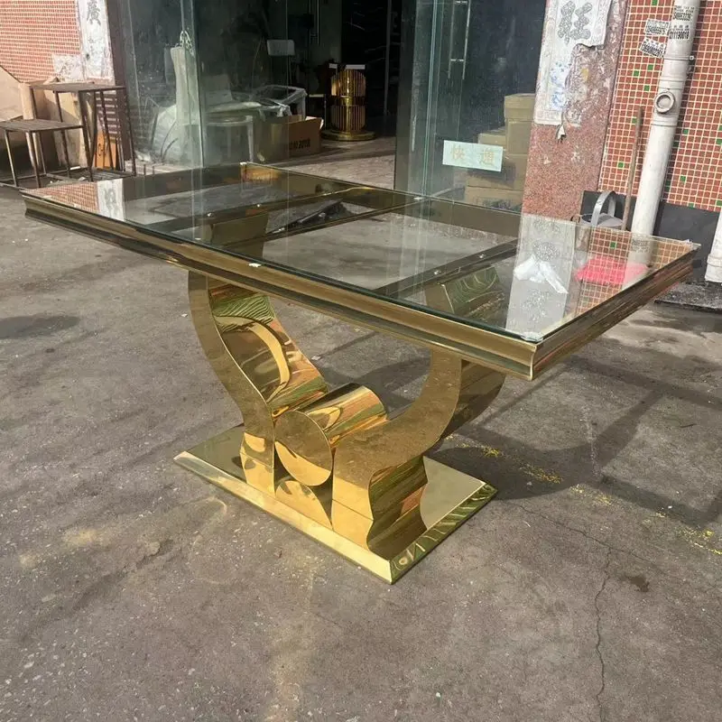Luxury Modern White Gold Metal Gold Centre Coffee Table Set Square Marble Pattern for Living Room Use Home Furniture