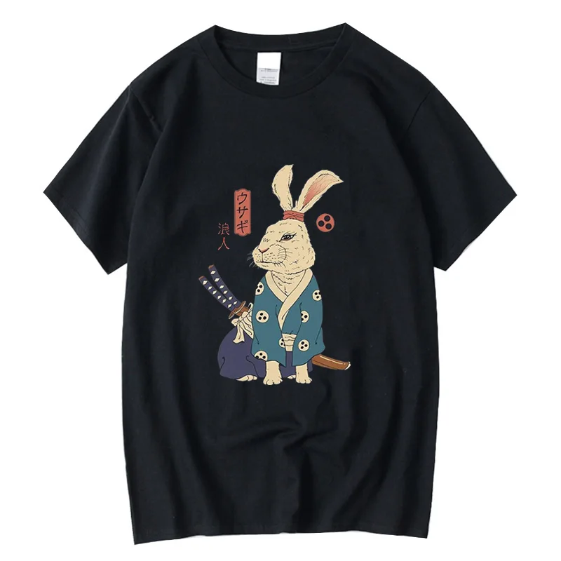 High Quality 100% Cotton Funny Bunny Print T-Shirt for Men XIN  Hand Drawn Custom Design Service Clothing