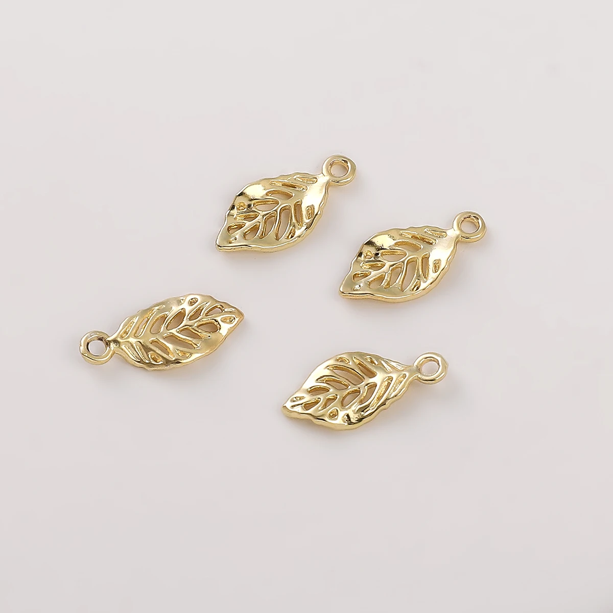 1pc 14K Gold Color Brass Leaf Leaves Charms Pendants High Quality DIY Jewelry Findings Accessories Wholesale