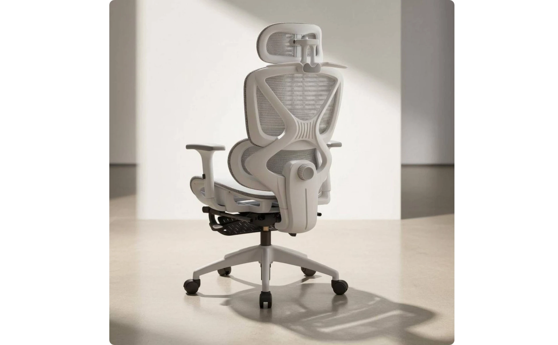 High Back Swivel Chair with Breathable Mesh Padded Armrests Adjustable Headrest Lumbar Support for Modern Work Station