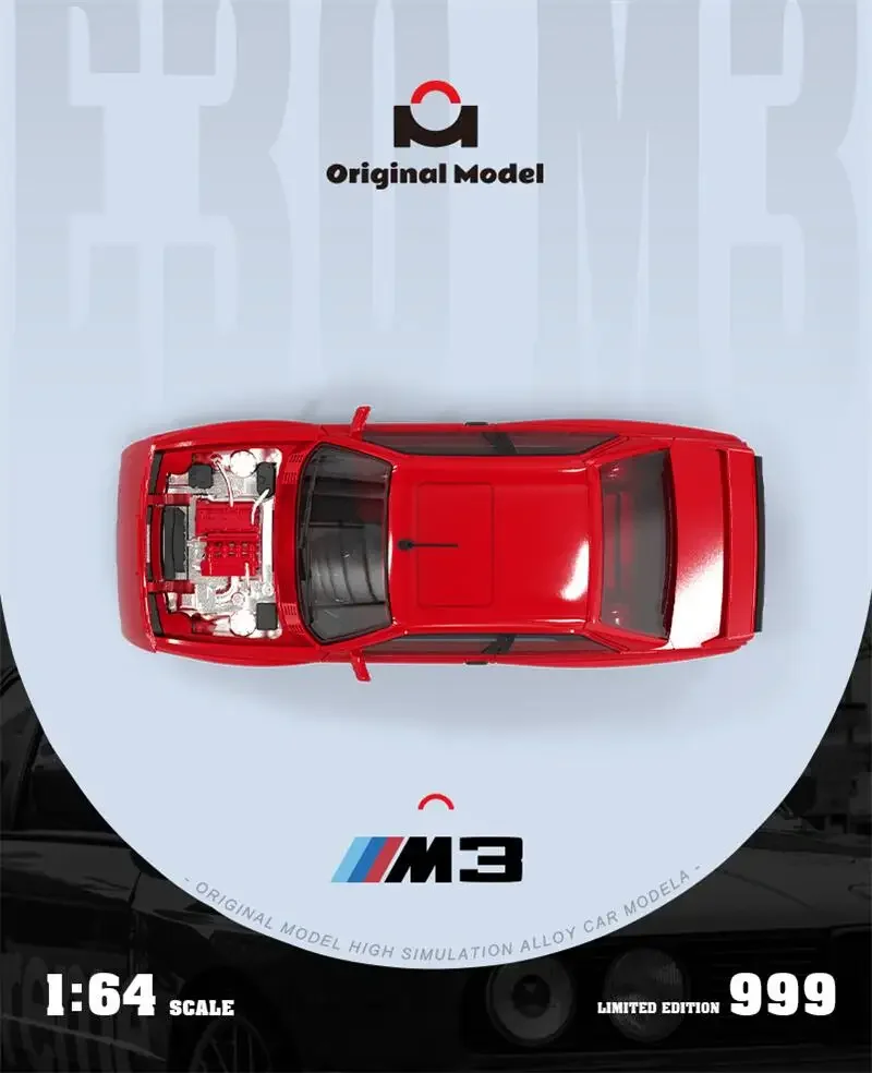 

Original Model OM 1:64 M3 E30 Sup Red Opening Hood Die-Cast Car Models