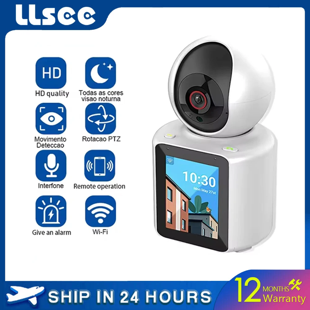 LLSEE HD 1080P, 360, PTZ Mini Home CCTV Connection Phone One Click Video Call Indoor Wireless CCTV Camera Bidirectional Audio
