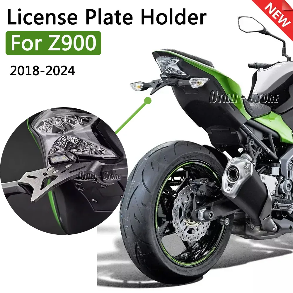 

Motorcycle Rear License Plate Mount Holder Turn Signal Lights For KAWASAKI Z900 z900SE / ZH2 2018-2024 Accessores With Led Light